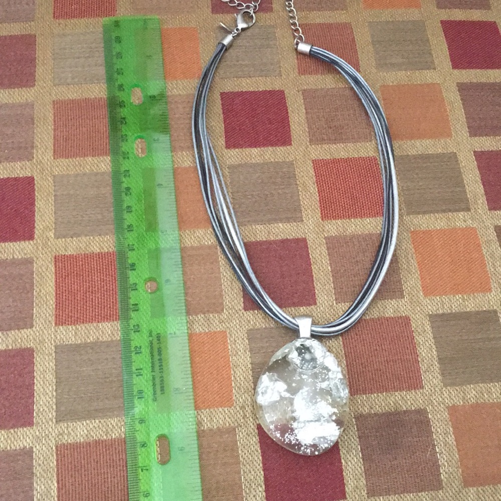 Chico’s Lucite Necklace on Silver Cord